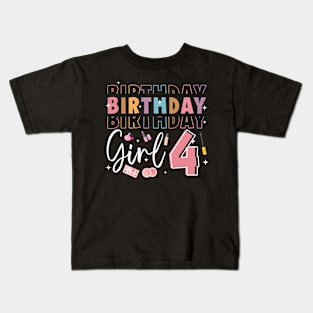 Personalized Make up 4th Birthday Beauty slip over Birthday Girl Gift Make Up Girl Tee Kids T-Shirt